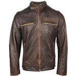 Jaqueta couro legítimo Vintage Bomber Moto Biker - 73MotoSports