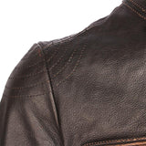 Jaqueta couro legítimo Vintage Bomber Moto Biker - 73MotoSports