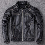 Jaqueta vintage de couro legítimo Distressed - 73MotoSports