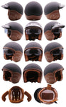 Capacete vintage revestido em couro - 73MotoSports