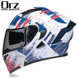 Capacete ORZ com com visor duplo - 73MotoSports