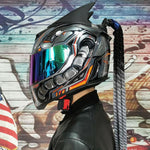 Capacete JIEKAI com lente dupla, com trança - 73MotoSports