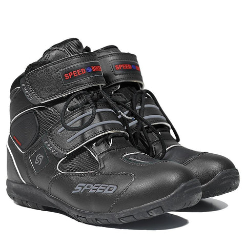 Bota Speed de tornozelo, em couro e microfibra - 73MotoSports