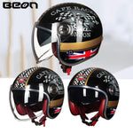 Capacete  estilo vintage com lente dupla, rosto aberto - 73MotoSports