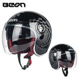 Capacete  estilo vintage com lente dupla, rosto aberto - 73MotoSports