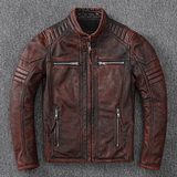 Jaqueta couro legítimo Vintage Coat Biker - 73MotoSports