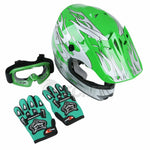 Capacete infantil + óculos + luvas - 73MotoSports