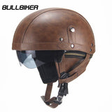 Capacete vintage em couro BULLBIKER - 73MotoSports