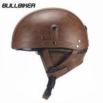 Capacete vintage em couro BULLBIKER - 73MotoSports