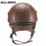 Capacete vintage em couro BULLBIKER - 73MotoSports