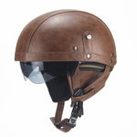 Capacete vintage em couro BULLBIKER - 73MotoSports