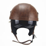 Capacete vintage em couro BULLBIKER - 73MotoSports